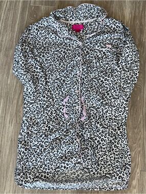 Victoria's Secret Leopard Sleepshirt Button Down Medium Pajamas Y2K Night